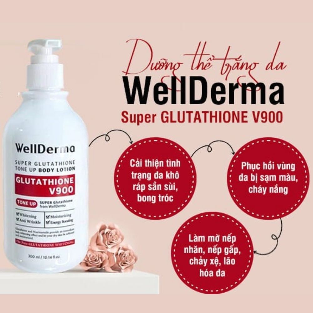 Kem dưỡng Sáng Da Body Wellderma Super Glutathione Tone up Lotion 300ml