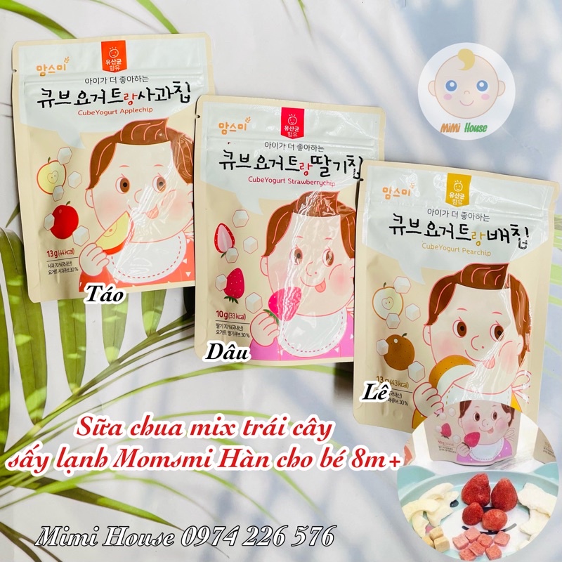 [Date 2024] Sữa chua khô mix trái cây sấy lạnh Momsmi Hàn Quốc cho bé từ 8 tháng