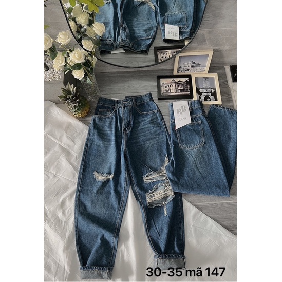 [ CHUBBY BIGSIZE ] BAGGY JEAN RÁCH SIZE 30-35
