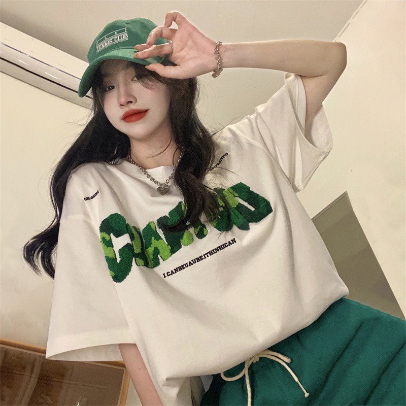 NRVP Áo Thun Unisex Mùa Hè Dáng Suông Tay Cộc Phong Cách Hàn Quốc Cho Nam Nữ