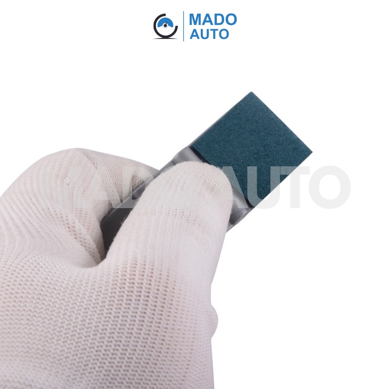 Gạt nhựa Mini màu xám bọc nỉ Xanh dán Decal ô tô xe máy MADO AUTO F28