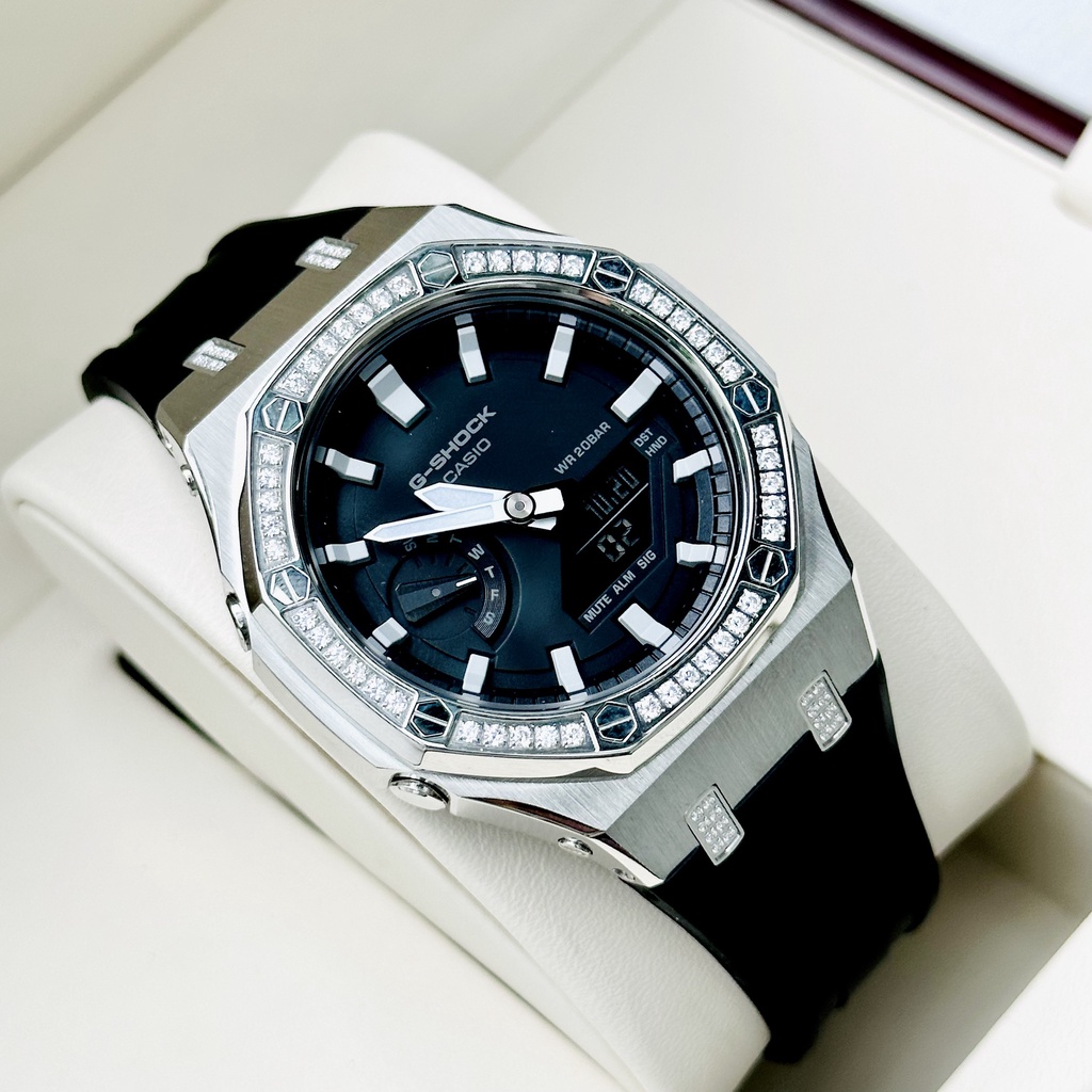 Đồng hồ nam dây nhựa Casio G Shock GA 2100G Viền Diamond