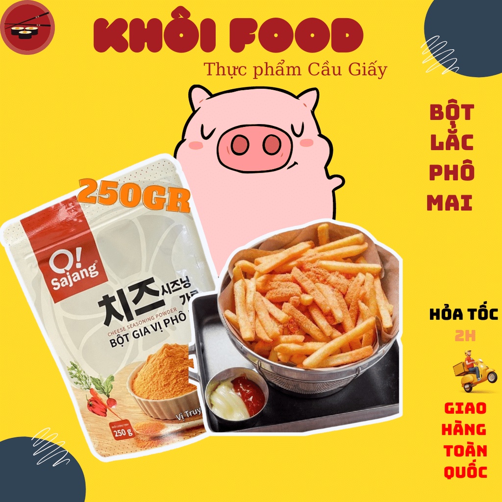 Bột phô mai Hàn Quốc lắc khoai tây osajang vị mặn ngọt, hàng loại ngon phù hợp gia đình (túi 250gr)