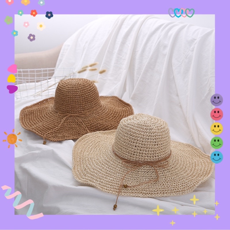 Nón cói rộng vành đi biển cột nơ 🎁 siêu nữ tính
