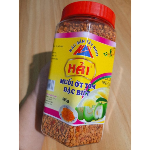 (Hủ 500g/nửa ký) Muối ớt tôm Tây Ninh loại đặc biệt (hiệu muối Hải)