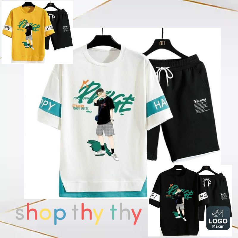 Bộ quần áo teen mặc nhà kiểu dáng thể thao chất thun mè thoáng khí, set đồ bộ thể thao dành cho nam