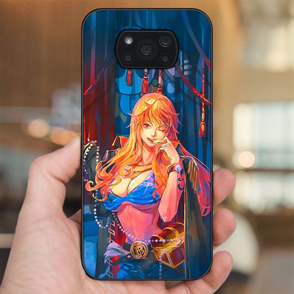 Ốp lưng Xiaomi Poco X3, Poco X3 Pro, Poco X3 NFC viền đen in hình Nami One Piece Đảo Hải Tặc