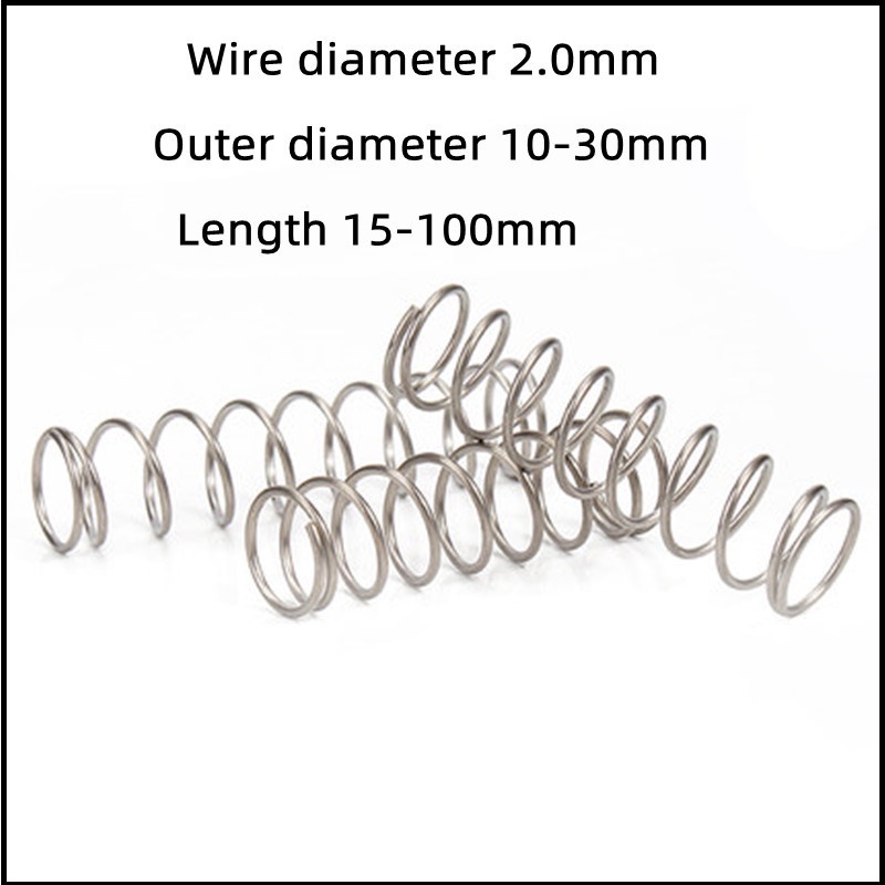 Lò Xo Nén Dây SUS304 Đường Kính 2.0mm Dài 10-20mm Dài 15-100mm