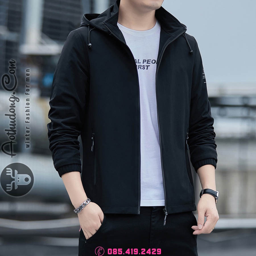 Áo khoác gió nam thể thao 2 lớp, có mũ tháo rời cao cấp chính hãng Zeanus