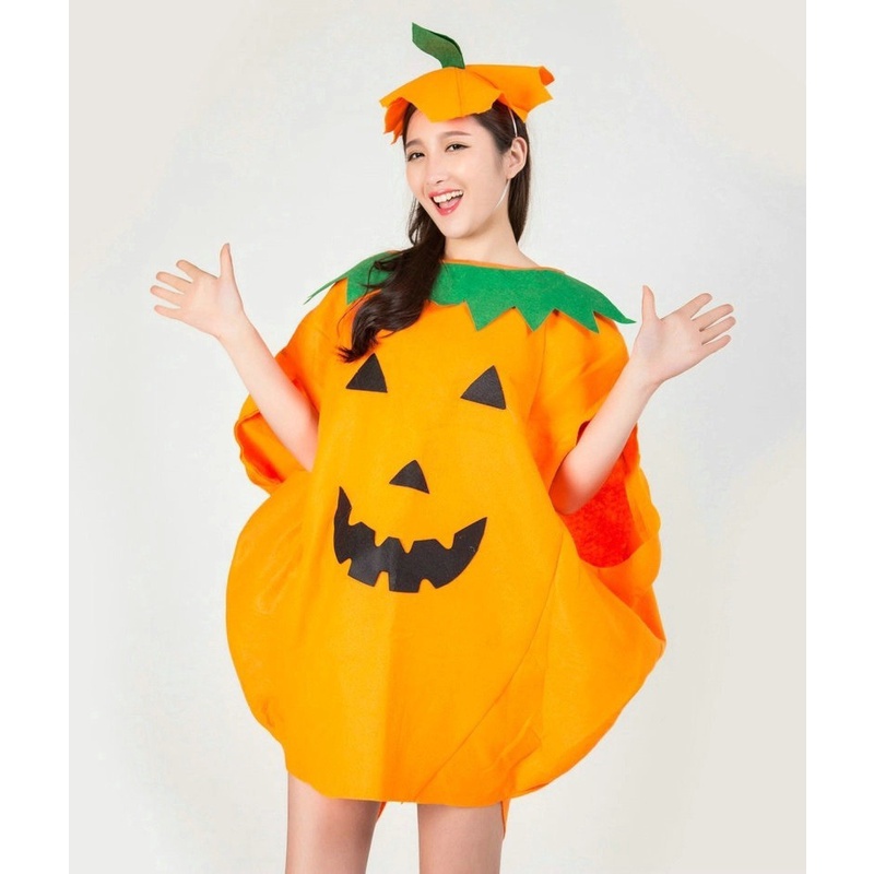Áo bí ngô tặng kèm mũ bí ngô trang phục hóa trang lễ hội hallowen