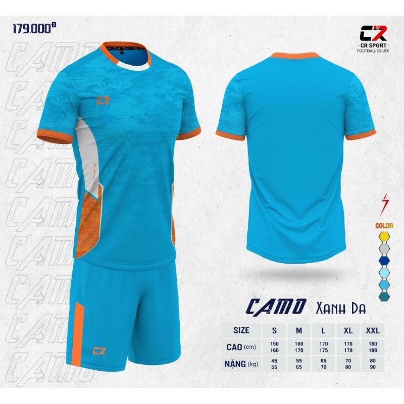 BỘ QUẦN ÁO BÓNG ĐÁ CR SPORT - CAMO