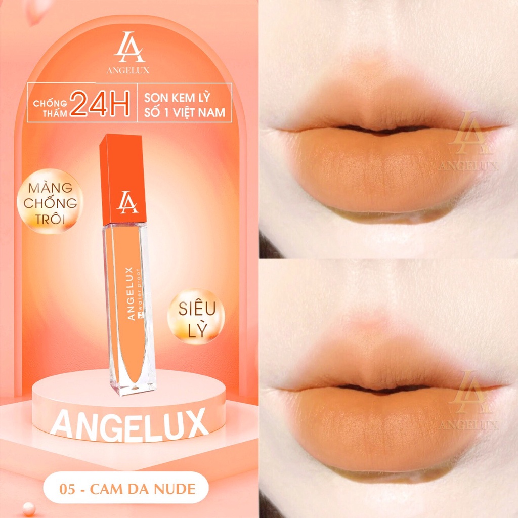 Son Kem Siêu Lì Angelux Màu Cam Da Nude