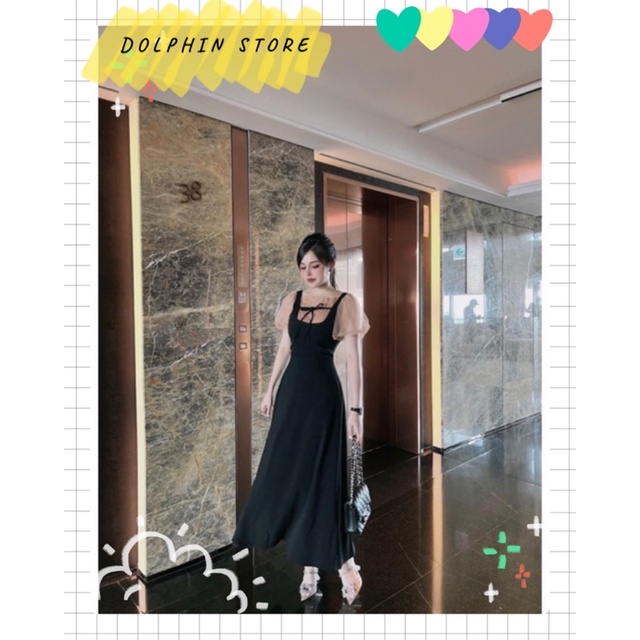 BIGSIZE Đầm đen dài bigsize