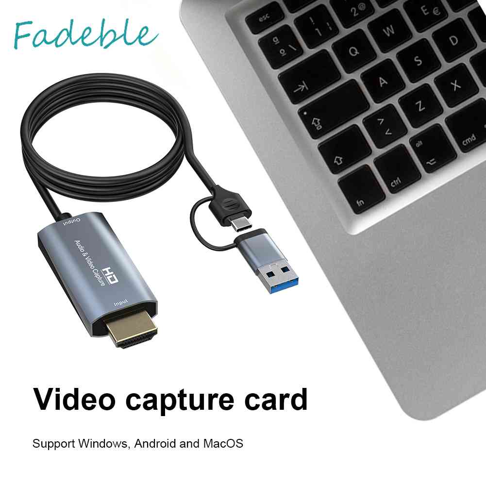 Type-C Audio Capture Card HDMI-compatible USB Video Grabber for PC Game Camera