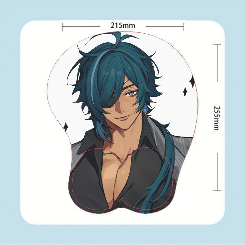 Miếng Lót Chuột Máy Tính 3D Bằng silicone Hình zhongli xiao diluc Keeya