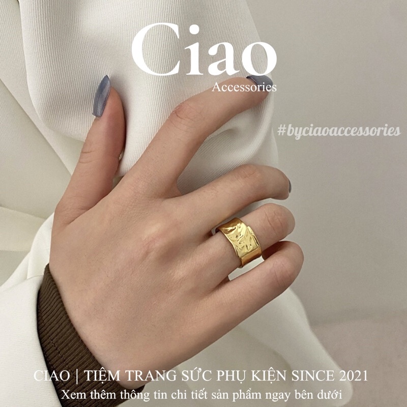 [HOẢ TỐC 1H] Nhẫn mạ bạc S925 thiết kế hoạ tiết mã 51 phong cách trendy Ciao accessories