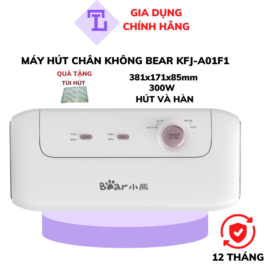 Máy Hút Chân Không Thực Phẩm Mini Đa Năng Cầm Tay Cao Cấp Gia Đình Và Buôn Bán Bear FKJ-A01F1, Hàn Miệng Túi_BH 12th