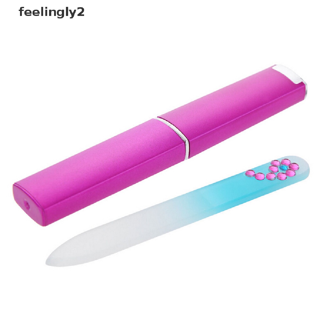 [Hàng Có Sẵn] Dụng Cụ Dũa Móng Tay Bằng Kính Pha Lê Chuyên Nghiệp Kèm Hộp Đựng