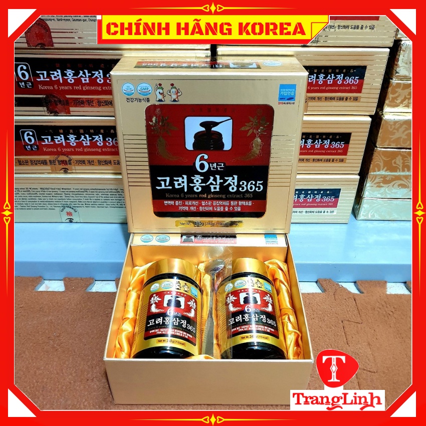 Cao Hồng Sâm 365 Hàn Quốc Chính Hãng, Hộp 2 lọ x 240g