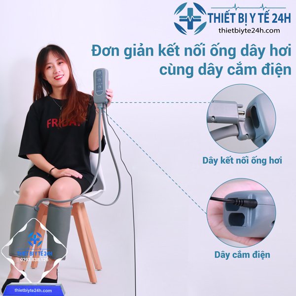 Máy massage chân đa năng, máy mát xa giảm mỡ đùi, bắp chân MTJ 2 phiên bản,có massage túi khí, nhiệt sưởi ấm