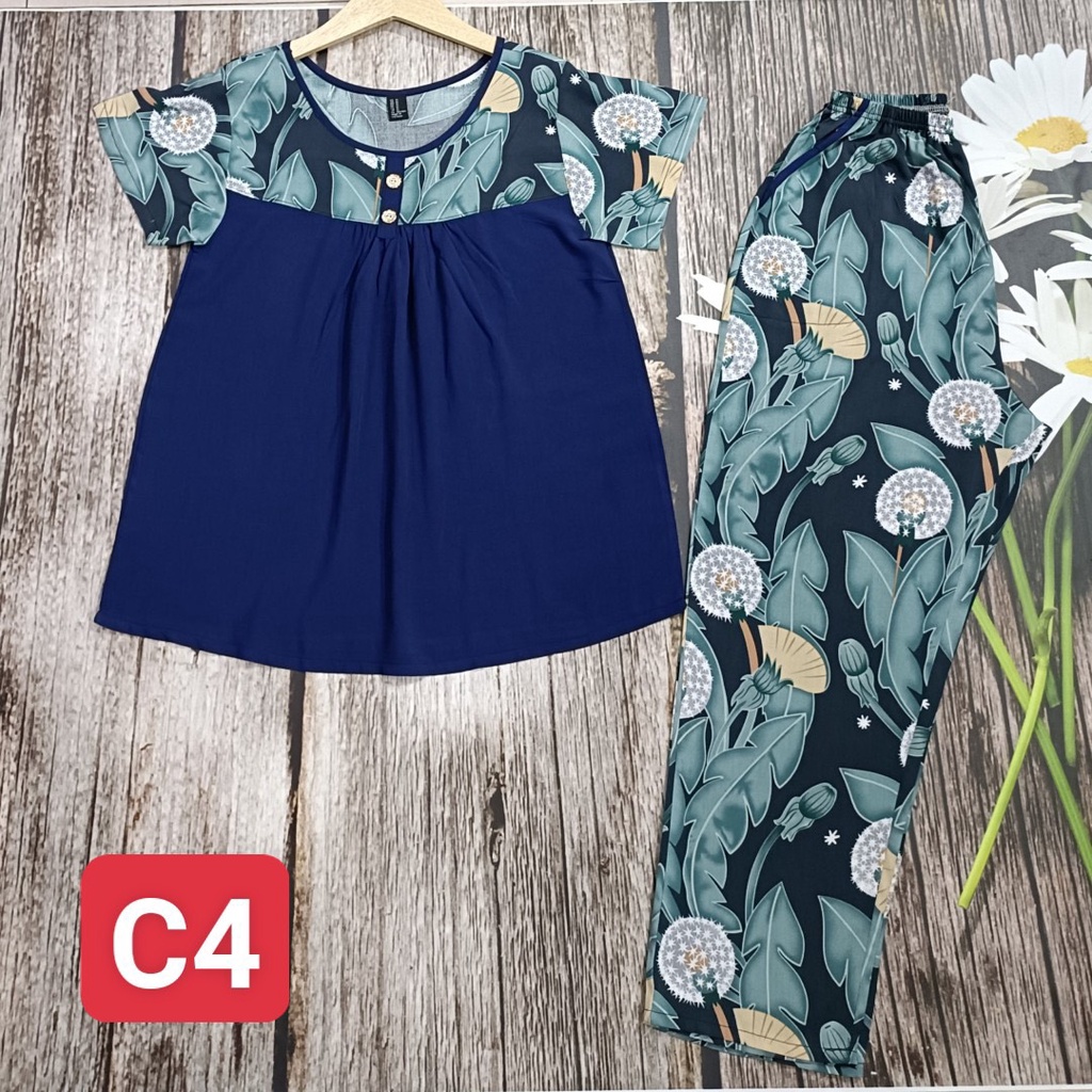 Đồ Mặc Nhà Vải Tole Trung Niên Tay Ngắn Quần Dài F21