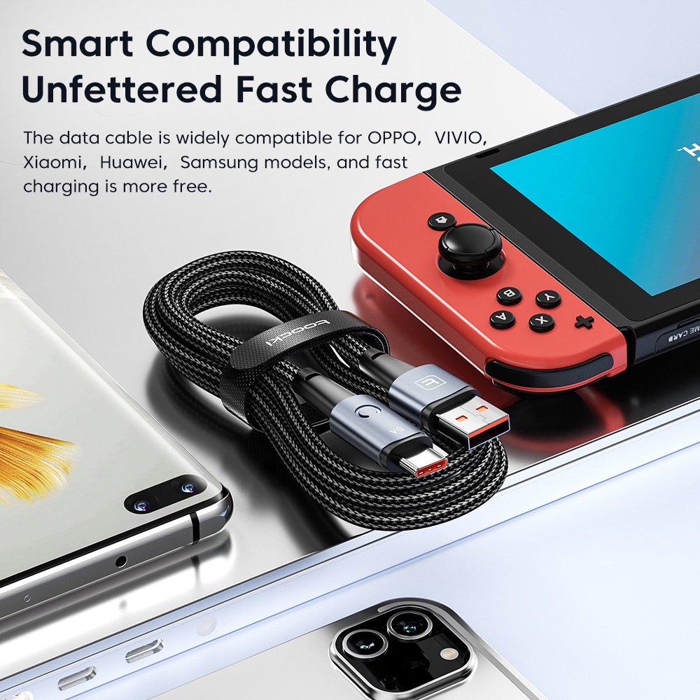 Dây Cáp Sạc Nhanh 66W 6A LED USB C Dành Cho Huawei Samsung Xiaomi Micro USB C