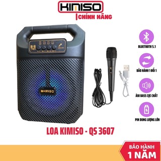 Loa bluetooth & karaoke kimiso qs-3607 tặng kèm micro karaoke
