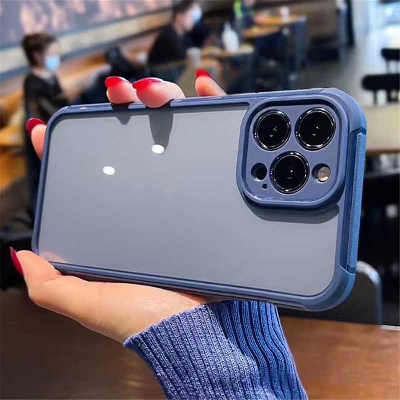 Ốp Điện Thoại silicon Cứng Mềm Bo Viền Chống Sốc Màu Trong Suốt Sang Trọng Cho iPhone 14 Plus 13 12 11 Pro MAX XR X XS MAX