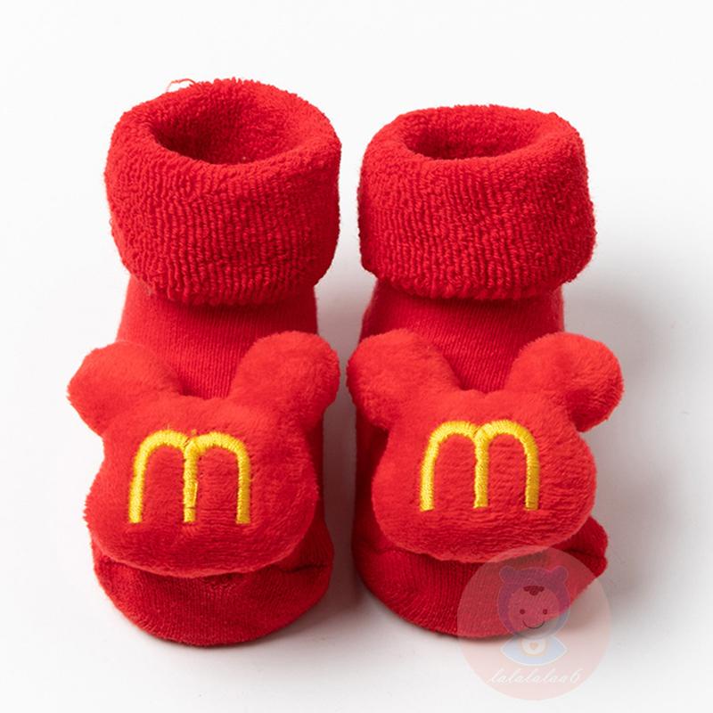Tất Chống Trượt In Hoạt Hình Giáng Sinh Dễ Thương Cho Bé Tập Đi LAA6