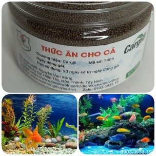 Thức ăn cho cá cảnh, cá koi, guppy 42% đạm hộp 200gr hạt 0.6mm cho cá koi, guppy, ba đuôi