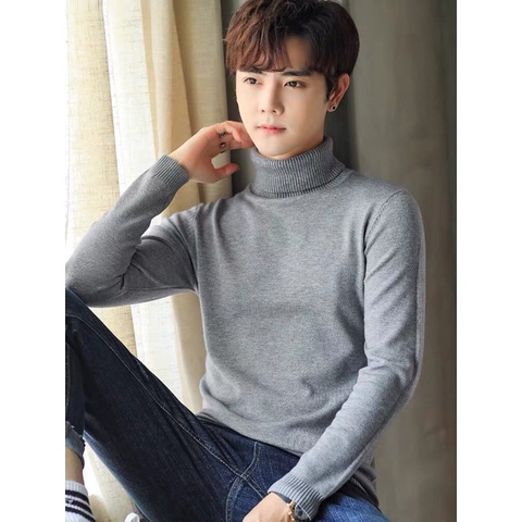 Áo len nam cổ lọ màu mới nhất - Áo len nam