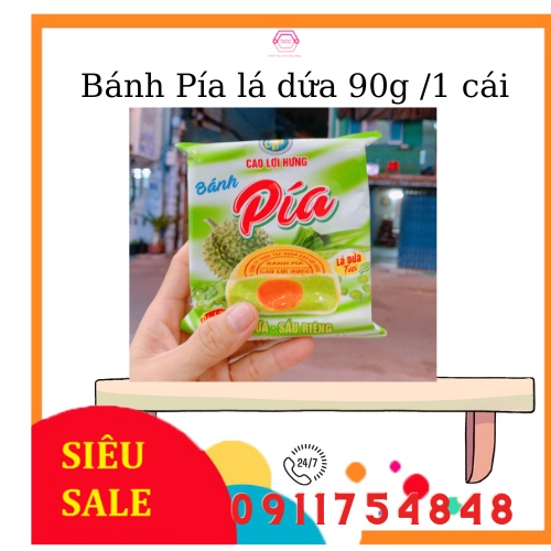 1cái bánh pía lá dứa sầu riêng - bánh pía sóc trăng 55g - ảnh sản phẩm 6