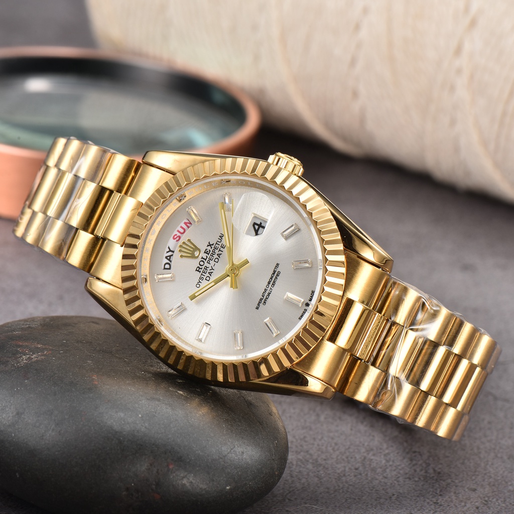 Đồng Hồ Rolex Thiết Kế Thời Trang Chính Hãng Bằng Thép Không Gỉ Có Lịch Cho Nữ Giới