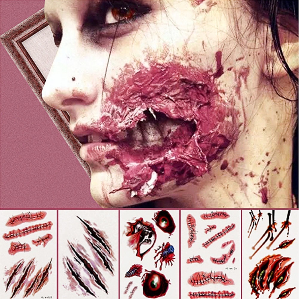 Hình Xăm Dán Tạm Thời Họa Tiết Halloween Kinh Dị Vui Nhộn Dễ Sử Dụng Giá Rẻ Và Chất Lượng Tốt Chống Thấm Nước Tatoo