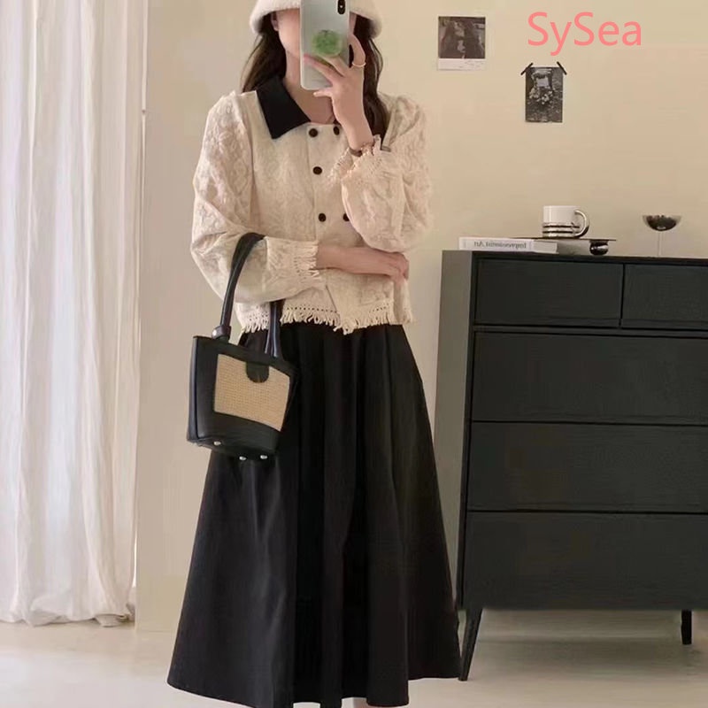 Áo Khoác Cardigan Phối Ren Phong Cách Pháp Thời Trang Mùa Thu Cho Nữ