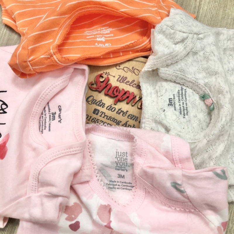 Bodysuit dài tay, cộc tay (Sét 5 bộ) bé trai bé gái, body chip cho bé sơ sinh chất cotton mềm mịn