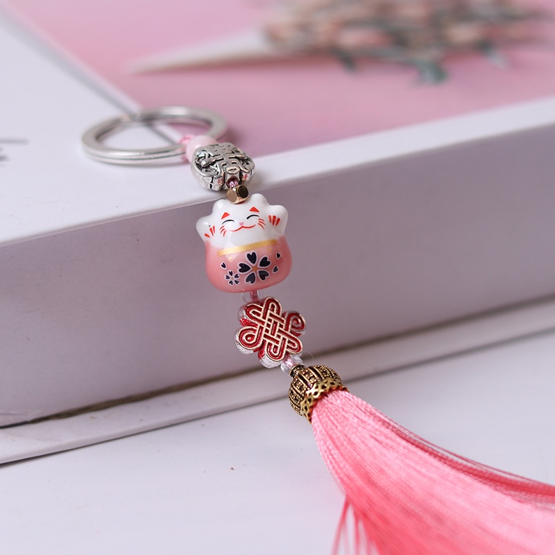 Móc Khóa Mèo Chiêu Tài - Mèo May Mắn Handmade