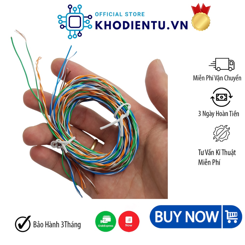 Dây điện làm handmade dây điện đơn bộ 8 mầu dài 1.2 mét dùng DIY lõi 0.2mm - ShopThongMinh5.0