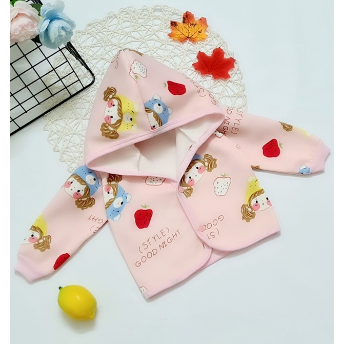 Áo khoác nỉ băng lông cho bé từ 4-12kg