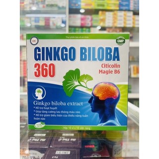 Ginkgo Biloba 360 Citicolin Magie B6 - 100 viên - hỗ trợ hoạt huyết, tăng cường lưu thông máu