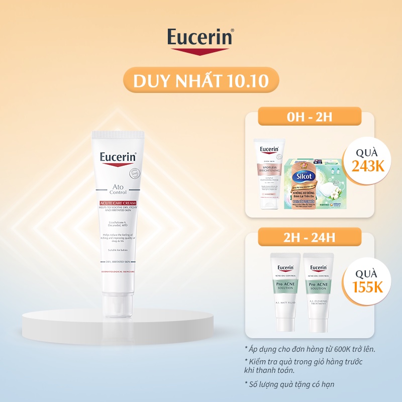 Kem dưỡng giảm viêm da cơ địa Eucerin Ato Control Acute Care Cream 40ml