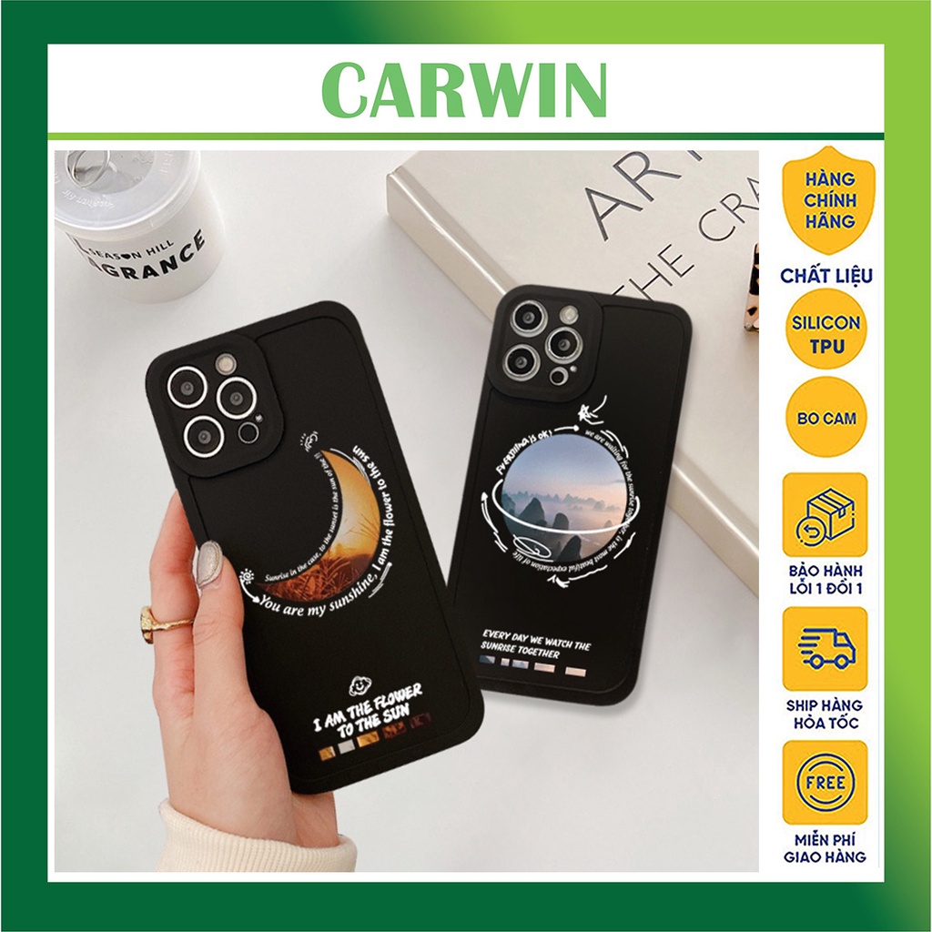 Ốp Lưng iphone trăng núi vuông cạnh dẻo bảo vệ camera cho 7pluss 8pluss x xs xsmax 11 11max 12 12max