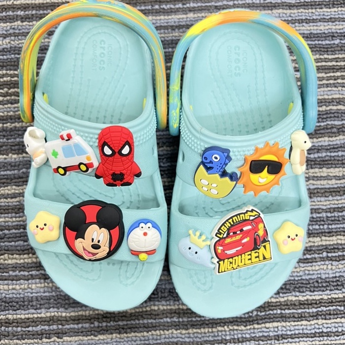 Dép sandal Cross chính hãng có lỗi nhỏ màu xanh cho bé trai, bé gái– Tặng kèm 10 sticker charm.