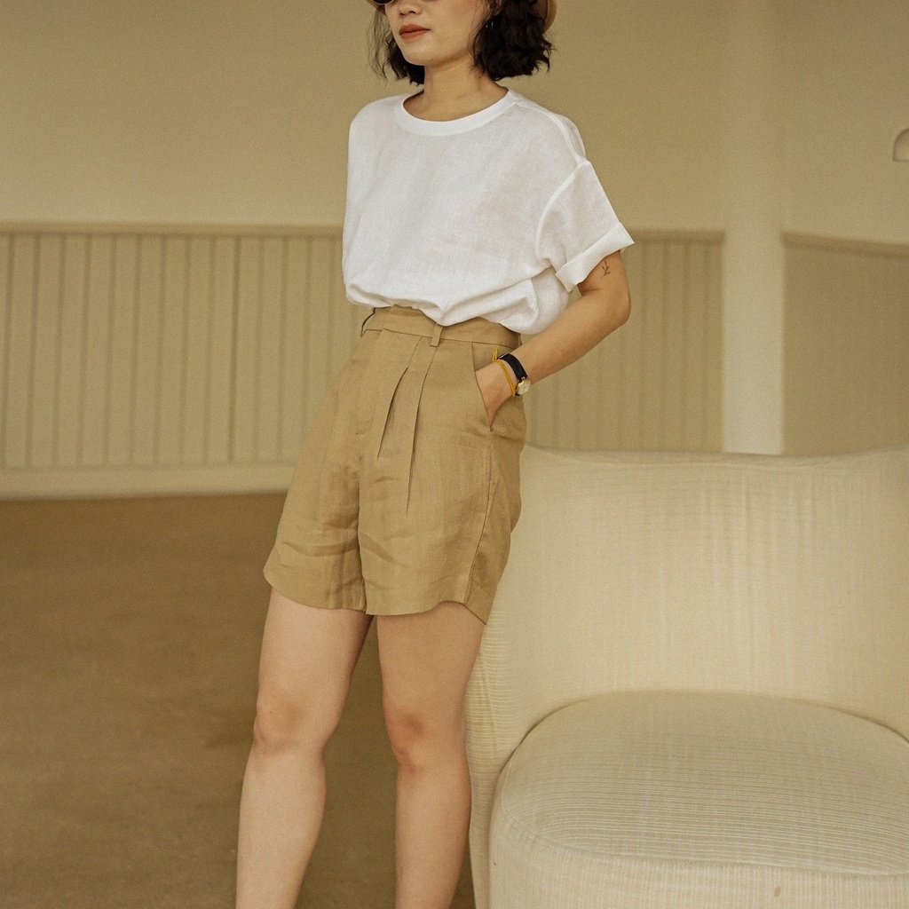 Quần short linen - Gri Short - PHUTA