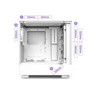Vỏ case NZXT H5 Flow Edition White/ Black
