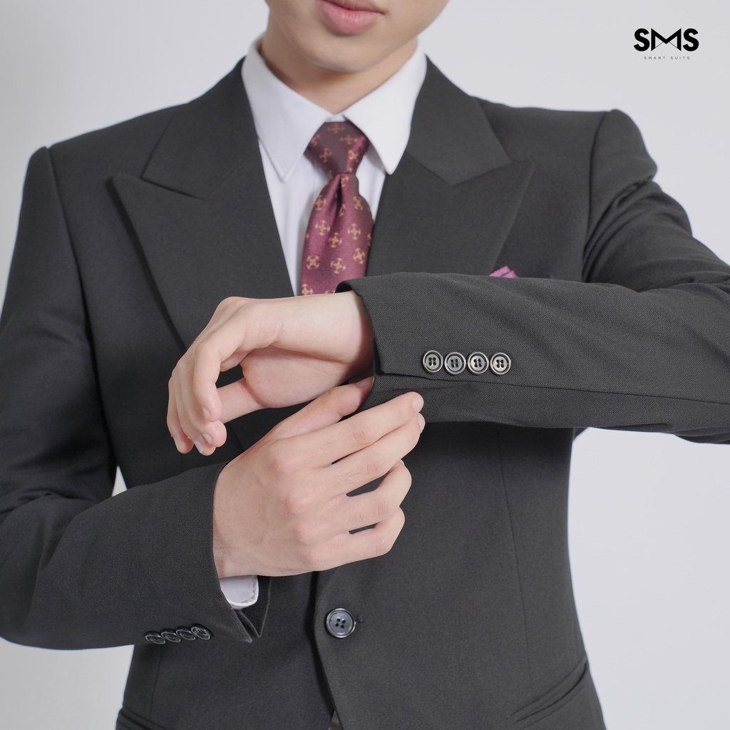 Bộ vest nam đen 1 khuy 2 túi , form ôm Smart Suits