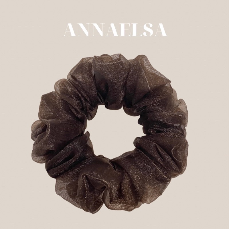 ANNAELSA Dây Cột Tóc - Scrunchies Vải Voan Màu Sắc Dễ Thương S013