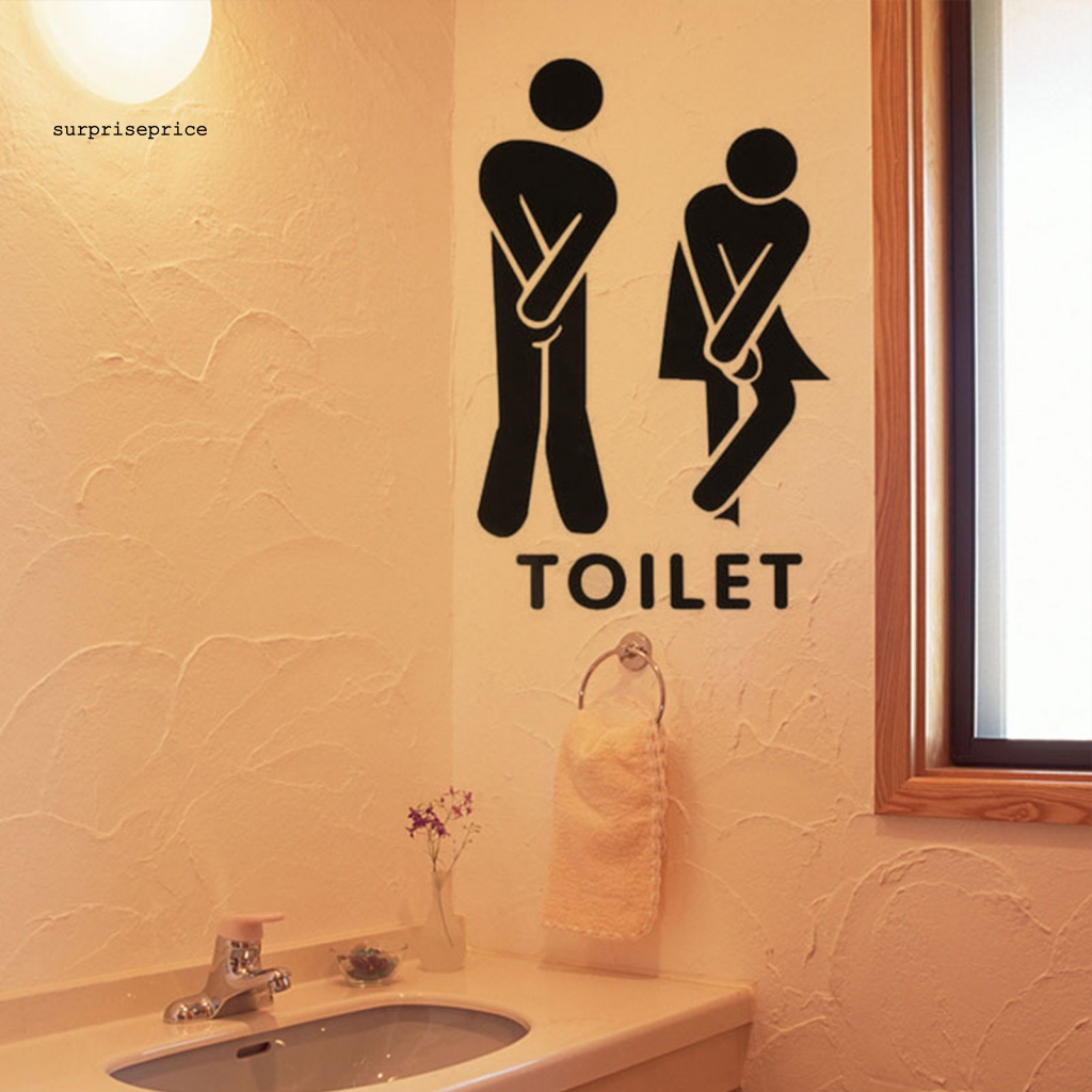 Sticker Dán Toilet Nam Nữ Hình Chữ Vui Nhộn