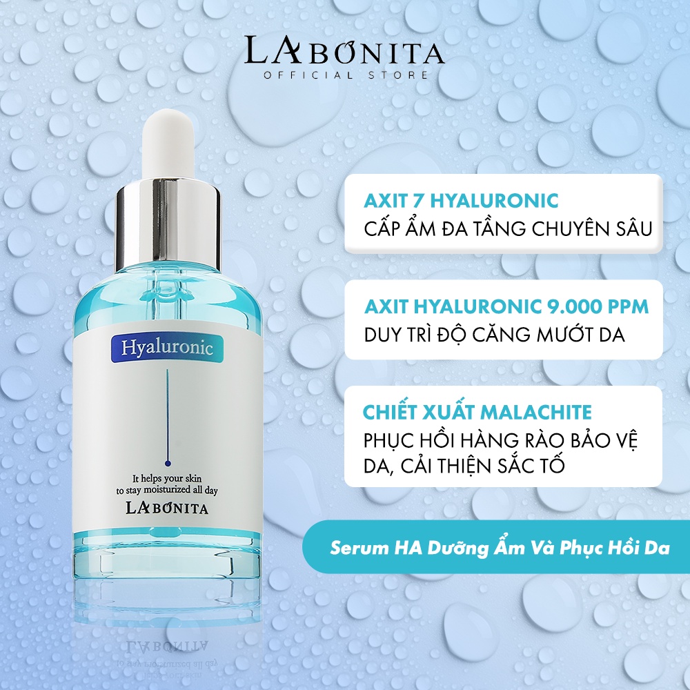 Combo Căng Bóng Làn Da Serum HA Cấp Ẩm + Kem Dưỡng Phục Hồi Da La Bonita Vita K Repair Cream 30ml