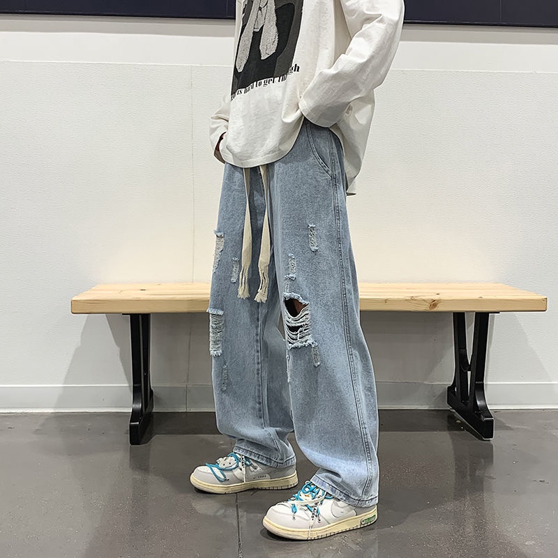 Quần jogger jeans Rách Mỏng Dáng Rộng Thời Trang Mùa Hè Cho Nam Giới